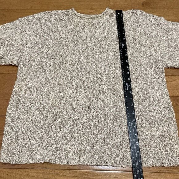 Vintage Y2K City Streets Pullover Sweater Women's L Beige Textured Cotton Knit - Picture 6 of 8